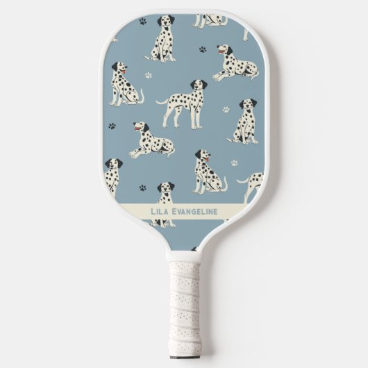 Dalmatiner Hogs Lover Individuelle Name Pickleball Schläger (Vorderseite)