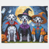 Dalmatiner Hogs Pumpkin Halloween Funny Fleecedecke (Vorderseite (Horizontal))