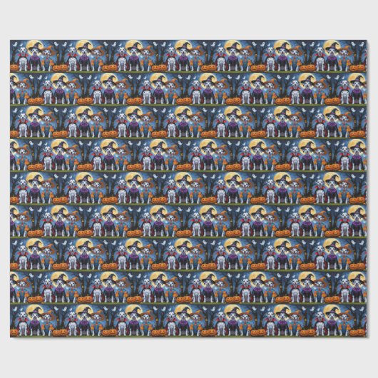Dalmatiner Hogs Pumpkin Halloween Funny Geschenkpapier (Flach)