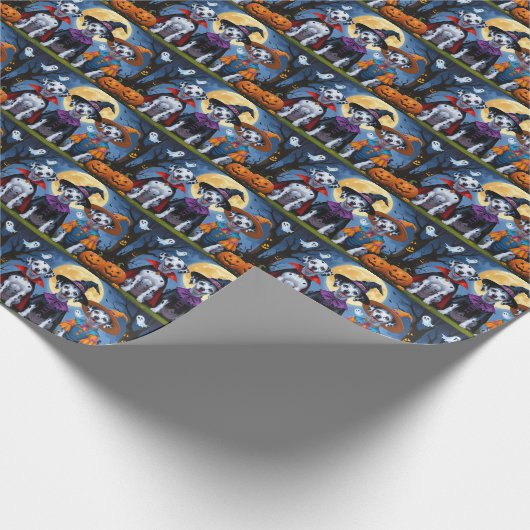 Dalmatiner Hogs Pumpkin Halloween Funny Geschenkpapier (Ecke)