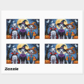 Dalmatiner Hogs Pumpkin Halloween Funny Rechteckiger Aufkleber (Blatt)