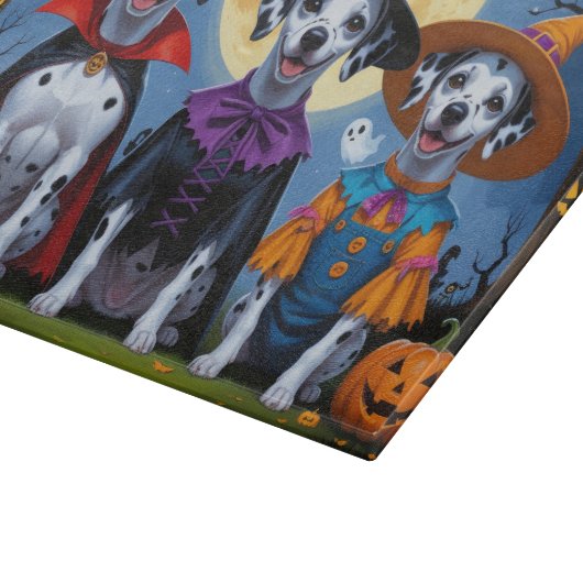 Dalmatiner Hogs Pumpkin Halloween Funny Schneidebrett (Ecke)