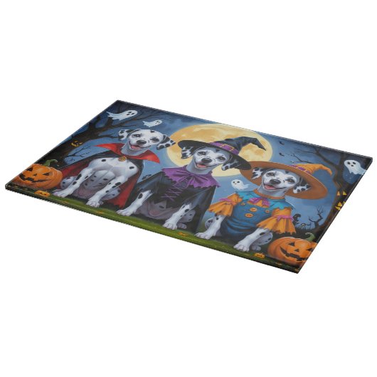 Dalmatiner Hogs Pumpkin Halloween Funny Schneidebrett (Ecke)