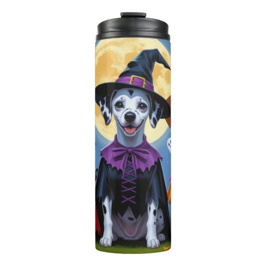 Dalmatiner Hogs Pumpkin Halloween Funny Thermosbecher (Vorderseite)