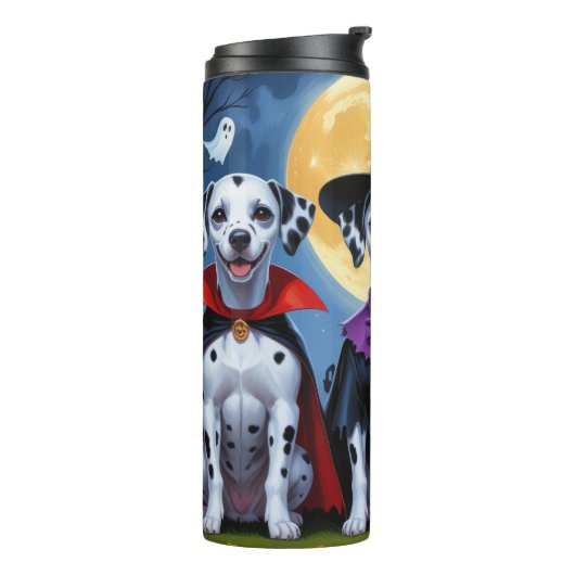 Dalmatiner Hogs Pumpkin Halloween Funny Thermosbecher (Nach links gedreht)