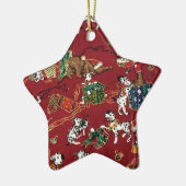 Dalmatiner Holiday Print Keramik Ornament (Links)