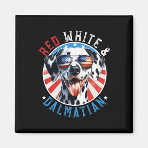 Dalmatiner Hund 4. Juli Rot Weiß und Dal Liebhaber Magnet