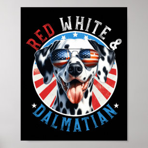 Dalmatiner Hund 4. Juli Rot Weiß und Dal Liebhaber Poster
