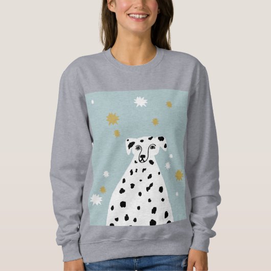 Dalmatiner Hund Abstrakt Illustration Sweatshirt (Vorderseite)