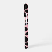 Dalmatiner-Hund abstrakt Muster Blush Pink Monogra iPhone 16 Hülle (Linke Seite)