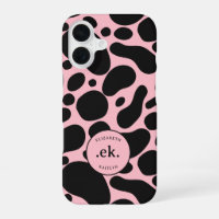 Dalmatiner-Hund abstrakt Muster Blush Pink Monogra