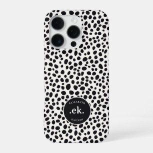 Dalmatiner-Hund abstraktes Muster Monogramm iPhone 16 Pro Hülle