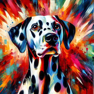 Dalmatiner-Hund Acryl-Druck   Bunt   Lebendig Puzzle