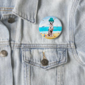 Dalmatiner Hund am Strand Button (Beispiel)