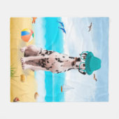 Dalmatiner Hund am Strand Fleecedecke (Vorderseite (Horizontal))