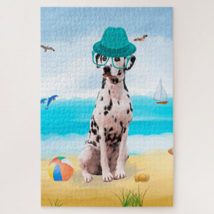 Dalmatiner Hund am Strand Puzzle