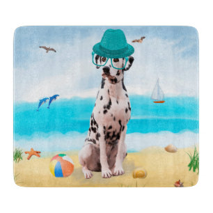 Dalmatiner Hund am Strand Schneidebrett