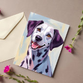 Dalmatiner-Hund Aquarell-Gemälde Karte