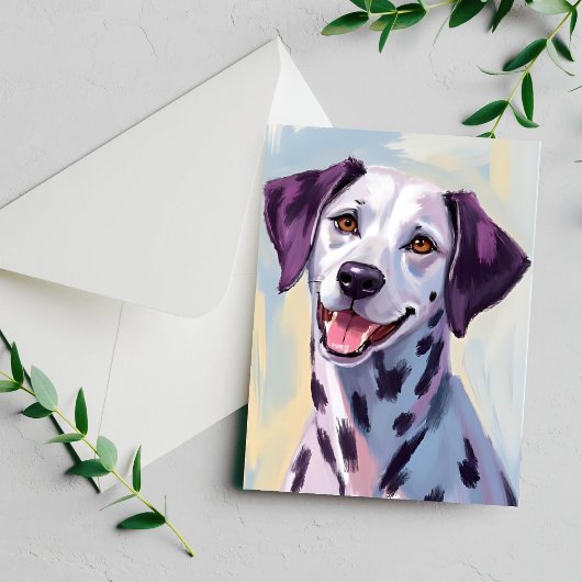 Dalmatiner-Hund Aquarell-Gemälde Karte