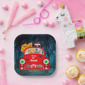 Dalmatiner Hund Autofahren Auto Beängstigend Hallo Pappteller (Party)