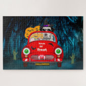 Dalmatiner Hund Autofahren Auto Beängstigend Hallo Puzzle (Horizontal)