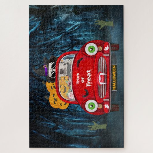 Dalmatiner Hund Autofahren Auto Beängstigend Hallo Puzzle (Vertikal)