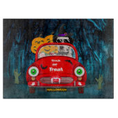 Dalmatiner Hund Autofahren Auto Beängstigend Hallo Schneidebrett (Vorderseite)