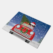 Dalmatiner Hund Autofahren im Schnee Weihnachten Fußmatte (Schrägansicht)