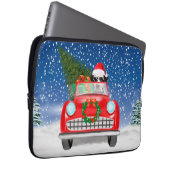 Dalmatiner Hund Autofahren im Schnee Weihnachten Laptopschutzhülle (Vorne Rechts)
