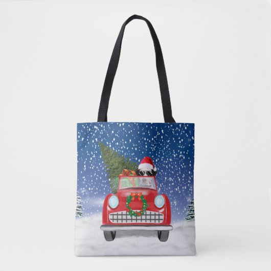 Dalmatiner Hund Autofahren im Schnee Weihnachten Tasche (Vorderseite)