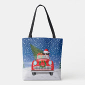 Dalmatiner Hund Autofahren im Schnee Weihnachten Tasche (Rückseite)