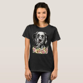 Dalmatiner Hund Blumen T-Shirt (Vorne ganz)