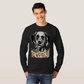 Dalmatiner Hund Blumen T-Shirt (Vorne ganz)