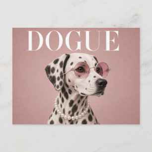 Dalmatiner-Hund Covergirl in Rosa Postkarte
