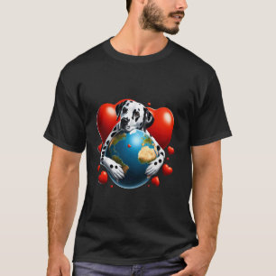 Dalmatiner Hund Erdtag Umarmen Liebe Besitzer umar T-Shirt