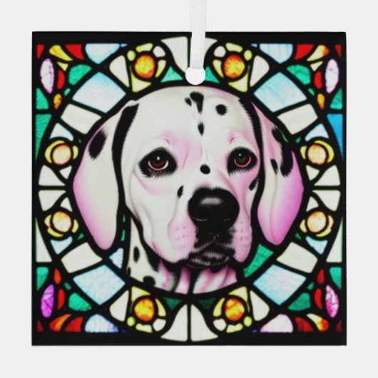 Dalmatiner Hund "Festglas" Ornament Aus Glas (Rückseite)