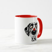 Dalmatiner-Hund-Gesicht-Illustration Tasse (VorderseiteRechts)
