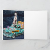 Dalmatiner Hund Halloween LKW Beängstigende Nacht Karte (Innenseite)