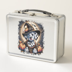 Dalmatiner Hund Halloween Metall Brotdose