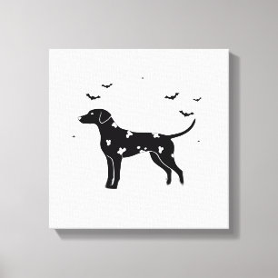 Dalmatiner Hund � Halloween-Mond-Silhouette Klassi Leinwanddruck