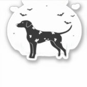 Dalmatiner Hund - Halloween Moon Silhouette Classi Aufkleber (Vorderseite)