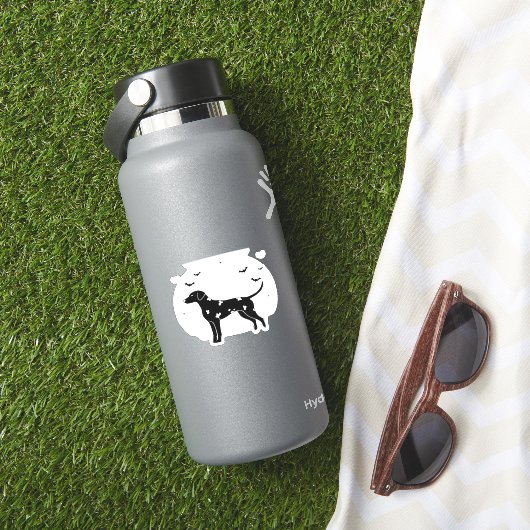 Dalmatiner Hund - Halloween Moon Silhouette Classi Aufkleber (HydroFlask Insitu)
