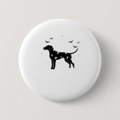 Dalmatiner Hund � Halloween Moon Silhouette Classi Button (Vorderseite)