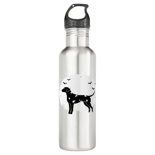 Dalmatiner Hund - Halloween Moon Silhouette Classi Edelstahlflasche (Vorderseite)