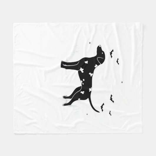 Dalmatiner Hund - Halloween Moon Silhouette Classi Fleecedecke (Vorderseite (Horizontal))