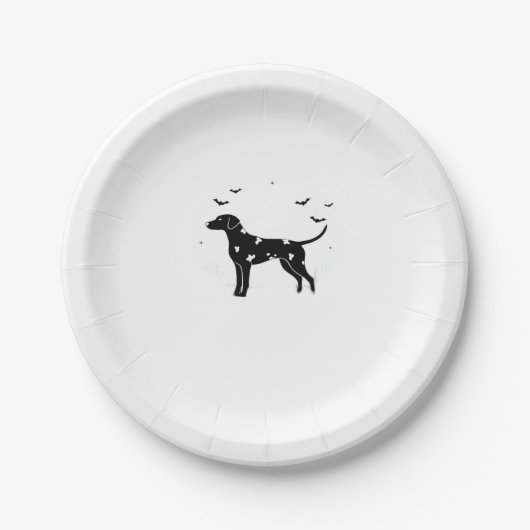 Dalmatiner Hund � Halloween Moon Silhouette Classi Pappteller (Vorderseite)
