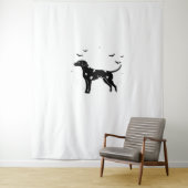Dalmatiner Hund - Halloween Moon Silhouette Classi Wandteppich (Beispiel)