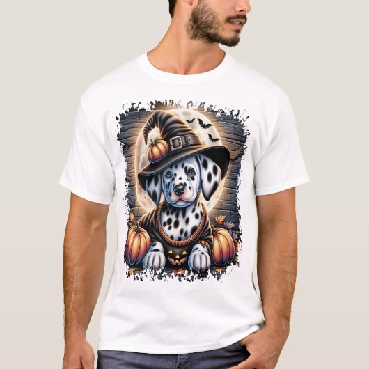 Dalmatiner Hund Halloween T-Shirt (Vorderseite)