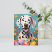Dalmatiner Hund Happy Oster Postkarte (Stehend Vorderseite)