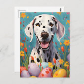 Dalmatiner Hund Happy Oster Postkarte (Vorne/Hinten)